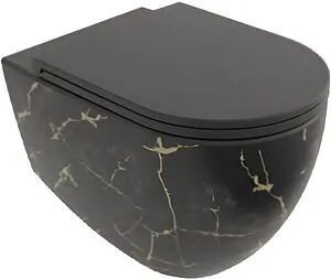 Унитаз подвесной безободковый ISVEA Infinity Marmo черный матовый 10NF02001-2N-MRM Унитаз подвесной безободковый ISVEA Infinity Marmo черный матовый 10NF02001-2N-MRM, 1