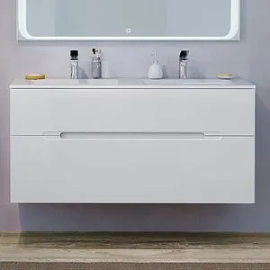 Тумба-умывальник подвесная Jorno Modul 120 белый Mоl.01.122/P/W+Mol.08.120/W Тумба-умывальник подвесная Jorno Modul 120 белый Mоl.01.122/P/W+Mol.08.120/W, 3