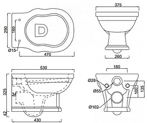 Унитаз подвесной безободковый BelBagno Boheme белый BB115CH Унитаз подвесной безободковый BelBagno Boheme белый BB115CH, 2