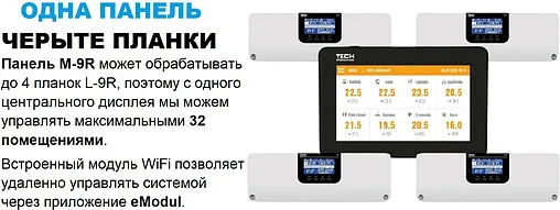 Проводная панель управления контроллером Wi-Fi TECH ST-M-9t черный WG.11.0587
