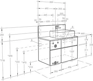 Тумба-умывальник подвесная Aquaton Мишель 80 фьорд/дуб рустикальный 1A2568K0MIDR0, 2