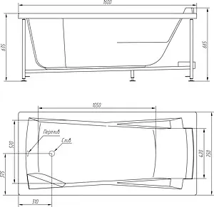Ванна акриловая BellRado Доминик 160x75 BR7011010-10, 4