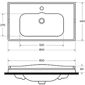Раковина Cezares GIUBILEO 80 белый CZR-ELT-80-LVB, 2