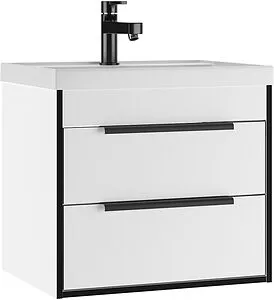 Тумба-умывальник подвесной Домино Forta 60 белый глянец DF2500T+4670142930044, 1