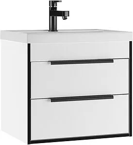 Тумба-умывальник подвесная Домино Forta 60 белый глянец DF2500T+4670142930044, 1