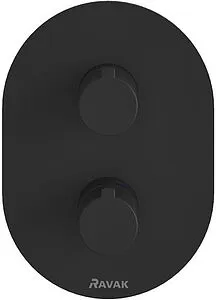 Термостат для 2 потребителей Ravak Chrome чёрный матовый X070432 Термостат для 2 потребителей Ravak Chrome чёрный матовый X070432, 3
