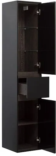 Шкаф-пенал подвесной Aquanet Милан 35 R чёрный глянец 00306377