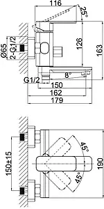 Смеситель для ванны D&K Rhein Altportel хром DA1333201 Смеситель для ванны D&K Rhein Altportel хром DA1333201, 2