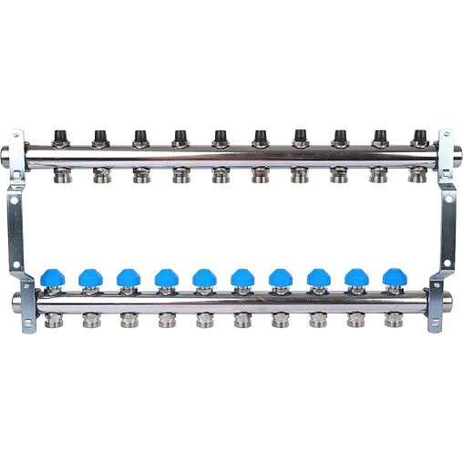Группа коллекторная без расходомеров 10 отводов 1&quot;н/н x ¾&quot;ек Rehau HKV 12181011001