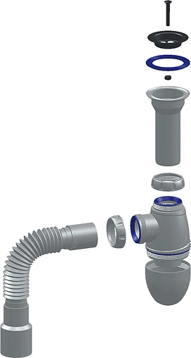 Сифон бутылочный для мойки Unicorn В120 Сифон бутылочный для мойки Unicorn В120