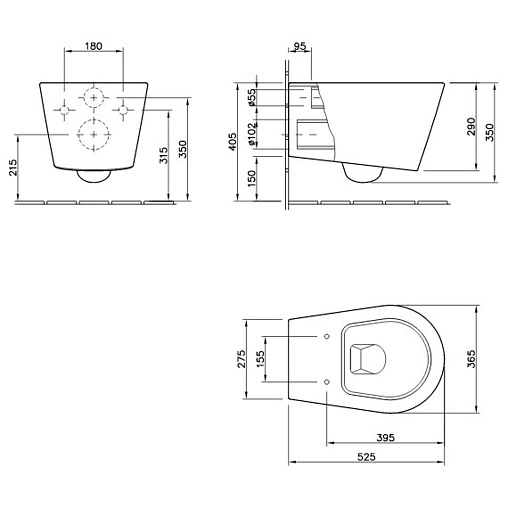 Унитаз подвесной Sanitana Glam GLSS3E белый S10069418100000