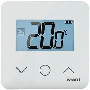 Проводной комнатный терморегулятор НО/НЗ WATTS WT-D03 HC BAT белый 10085594, 1