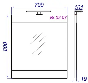 Зеркало с подсветкой Aqwella Brig 70 белый Br.02.07/W Зеркало с подсветкой Aqwella Brig 70 белый Br.02.07/W, 2