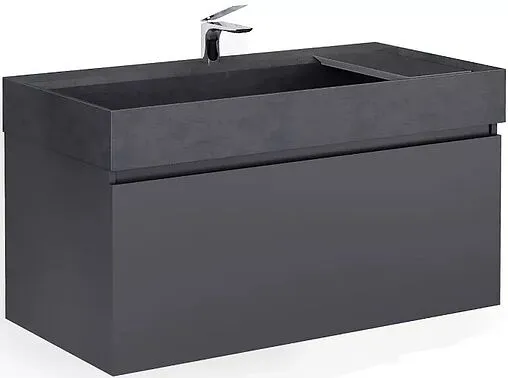 Тумба под умывальник подвесная Raval Facet 100 антрацит Fac.01.100/P/A/RL