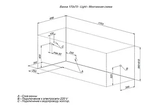Ванна акриловая Aquanet Light 170x70 00242509 Ванна акриловая Aquanet Light 170x70 00242509, 3