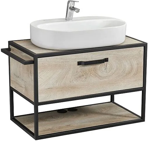 Тумба-умывальник подвесная Aquaton Лофт Фабрик 80 дуб эндгрейн 1A2424K0LTDU0