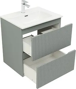 Тумба-умывальник подвесная Aquanet Джейн (Flat) 60 мисти грин 00335432+, 4