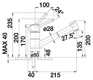 Смеситель для кухни с выдвижным изливом Blanco Tivo-s антрацит 517610 Смеситель для кухни с выдвижным изливом Blanco Tivo-s антрацит 517610, 5