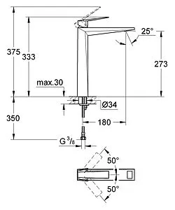 Смеситель для раковины Grohe Allure Brilliant хром 23114000 Смеситель для раковины Grohe Allure Brilliant хром 23114000, 2