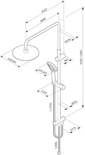 Душевая система без смесителя Am.Pm Gem чёрный матовый F0790022