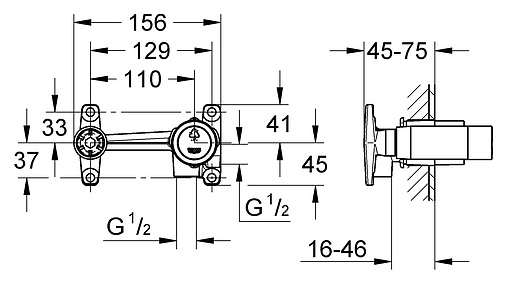 Скрытая часть смесителя для раковины Grohe 32635000