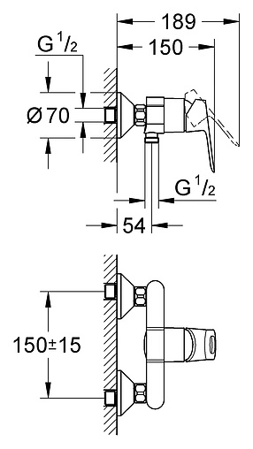 Смеситель для душа Grohe BauLoop хром 23340000