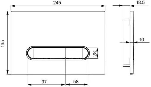 Клавиша смыва для унитаза IDDIS Unifix UNI01WCi77 кнопки/хром, рамка/белый