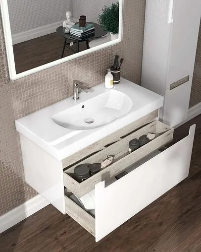 Тумба-умывальник подвесная Kerama Marazzi Buongiorno 100 белый BGN.100.1+1\WHT+BG.wb.100