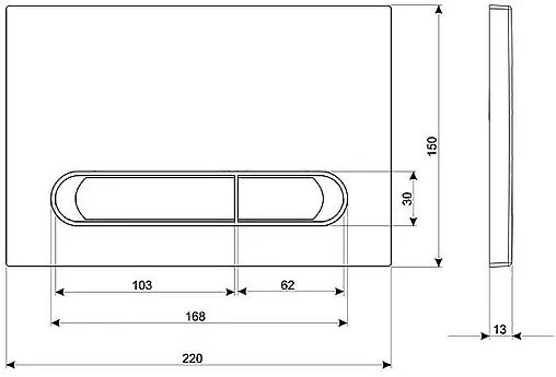 Комплект 6 в 1 Cersanit City Smart CO DPL EO slim LP/Vector/Estetica 68305 с кнопкой Estetica черный матовый с рамкой хром