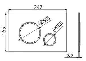 Клавиша смыва для унитаза AlcaPlast Thin M776 кнопки/белый матовый, кольца/хром глянцевый, 2