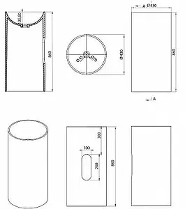 Раковина Aquanet Circle V28 43 белый 00198950, 2