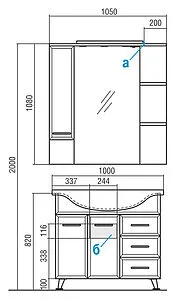 Шкаф-зеркало Aquaton Эмили 105 L белый 1A008602EM01L Шкаф-зеркало Aquaton Эмили 105 L белый 1A008602EM01L, 2