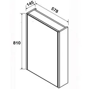 Шкаф-зеркало Roca UP 60 L белый глянец ZRU9303015, 2