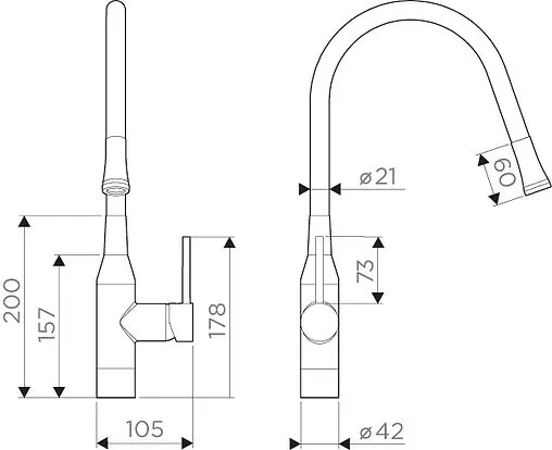 Смеситель для кухни Omoikiri Yatomi BN-R нержавеющая сталь/красный 4994248 Смеситель для кухни Omoikiri Yatomi BN-R нержавеющая сталь/красный 4994248