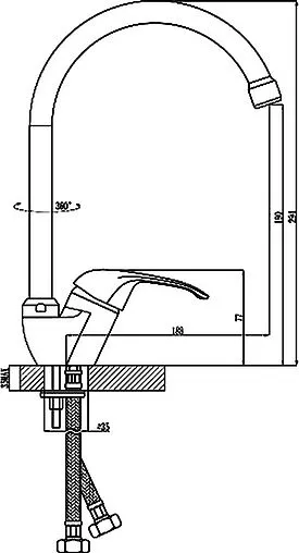Смеситель для кухни Rossinka хром A35-23 Смеситель для кухни Rossinka хром A35-23