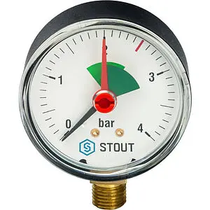Манометр радиальный Stout 63мм 4 бар ¼" SIM-0008-630408 Манометр радиальный Stout 63мм 4 бар ¼" SIM-0008-630408, 1