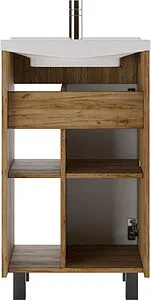 Тумба-умывальник напольный Домино Craft 50 графит/дуб вотан DCr2209T+4630055557578, 5