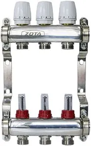 Группа коллекторная с расходомерами 3 отвода 1&quot;в/в x ¾&quot;ек Zota GR4932008103, 1