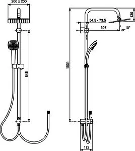 Душевая система без смесителя Ideal Standard IdealRain cube хром A5862AA Душевая система без смесителя Ideal Standard IdealRain cube хром A5862AA, 2