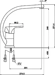 Смеситель для кухни Timo Nordic 0156U chrome, 2