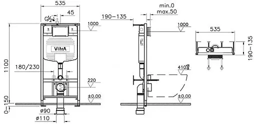 Комплект 5 в 1 VitrA Normus L-box 9773B003-7206 с кнопкой хром глянцевый Комплект 5 в 1 VitrA Normus L-box 9773B003-7206 с кнопкой хром глянцевый