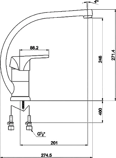 Смеситель для кухни Timo Nordic 0156U chrome