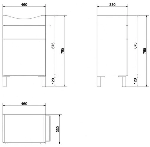 Тумба под умывальник Cersanit Smart 50 белый/ясень B-SU-SMA-CA50/Wh