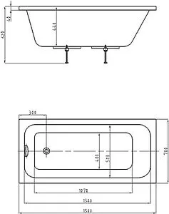 Ванна акриловая Aquatek Мия 150x70 MIY150-0000001 Ванна акриловая Aquatek Мия 150x70 MIY150-0000001, 2