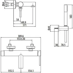 Смеситель для ванны Gattoni Circle One хром 9000/90C0 Смеситель для ванны Gattoni Circle One хром 9000/90C0, 2
