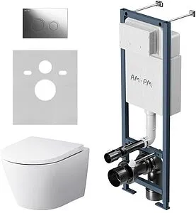 Комплект 6 в 1 Am.Pm Sense FlashClean IS110151.741701 с кнопкой хром глянцевый, 4