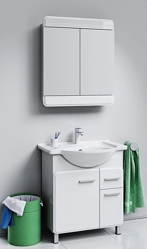 Тумба под умывальник напольная Aqwella Corsica 75 белый KOR0107