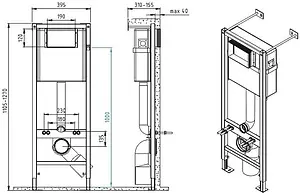 Инсталляция для подвесного унитаза Set 3 в 1 Cersanit Vector 40 64178 с кнопкой белый глянцевый Инсталляция для подвесного унитаза Set 3 в 1 Cersanit Vector 40 64178 с кнопкой белый глянцевый, 2