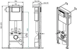 Инсталляция для подвесного унитаза Set 3 в 1 Cersanit Vector 40 64183 с кнопкой хром глянцевый Инсталляция для подвесного унитаза Set 3 в 1 Cersanit Vector 40 64183 с кнопкой хром глянцевый, 2
