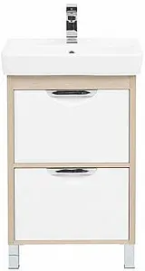 Тумба-умывальник напольная Aquanet Гретта 50 New белый/светлый дуб 00239399+00215661 Тумба-умывальник напольная Aquanet Гретта 50 New белый/светлый дуб 00239399+00215661, 4